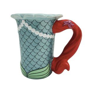 Disney Parks Little Mermaid Princess Ariel Signature 3D Coffee Mug Cup Red Hair